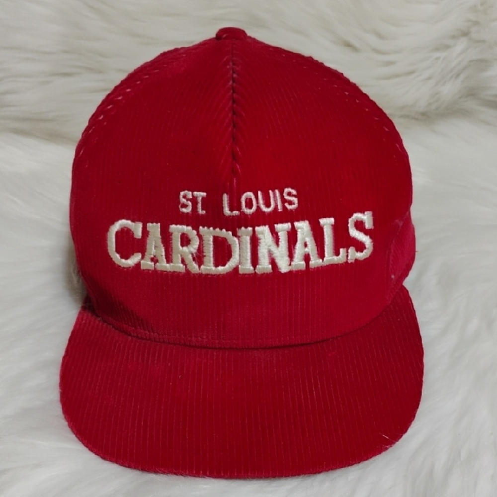 (#01) St. Louis Cardinals Corduroy Red/White Embroidered Snap Back Cap